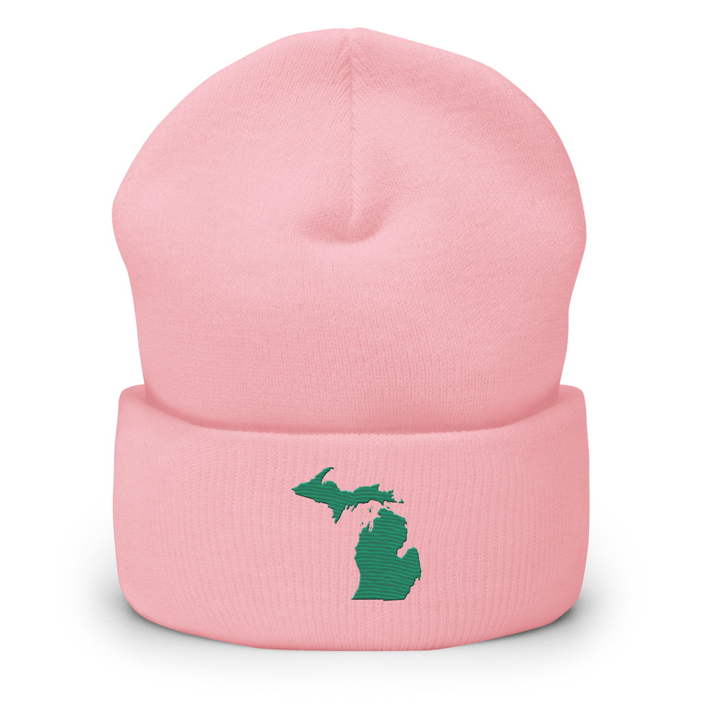 Michigan Cuffed Beanie | Emerald Green Outline