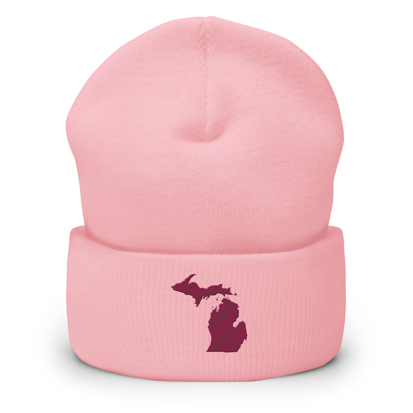 Michigan Cuffed Beanie | Ruby Red Outline