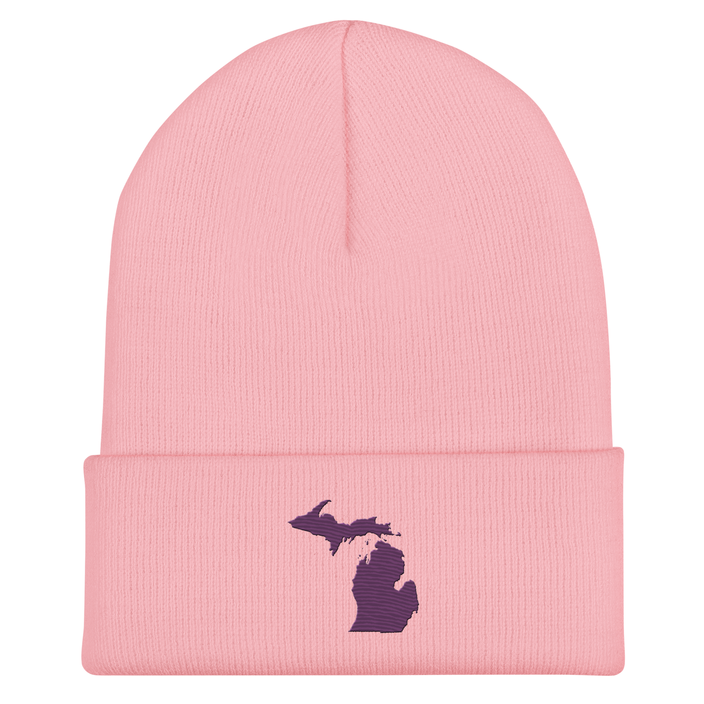 Michigan Cuffed Beanie | Plum Outline