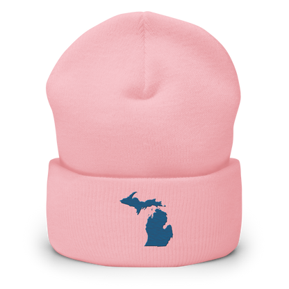 Michigan Cuffed Beanie | Blueberry Outline