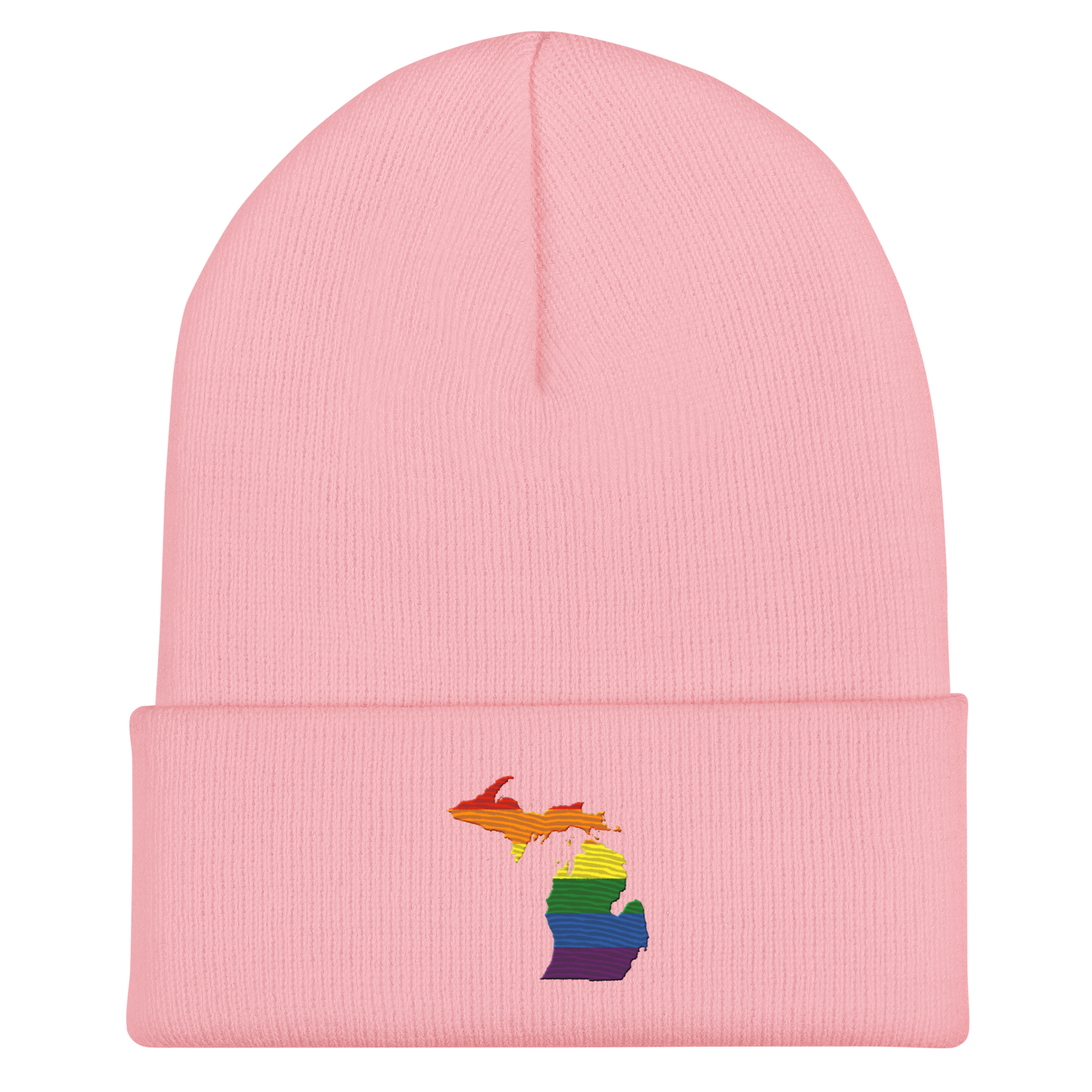 Michigan Cuffed Beanie | Rainbow Pride Outline