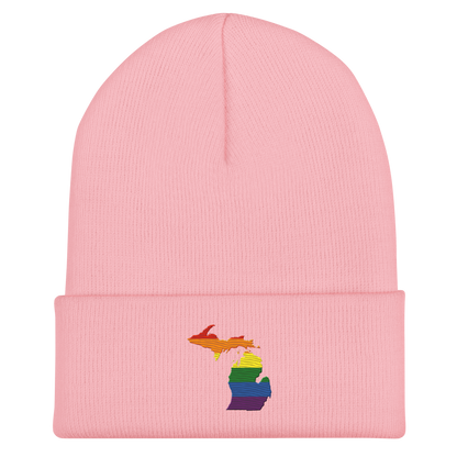 Michigan Cuffed Beanie | Rainbow Pride Outline