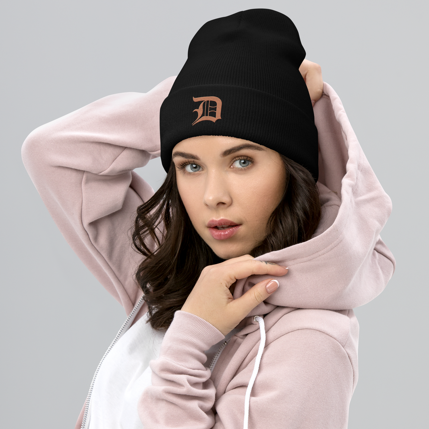 Detroit 'Old English D' Cuffed Beanie (Copper)