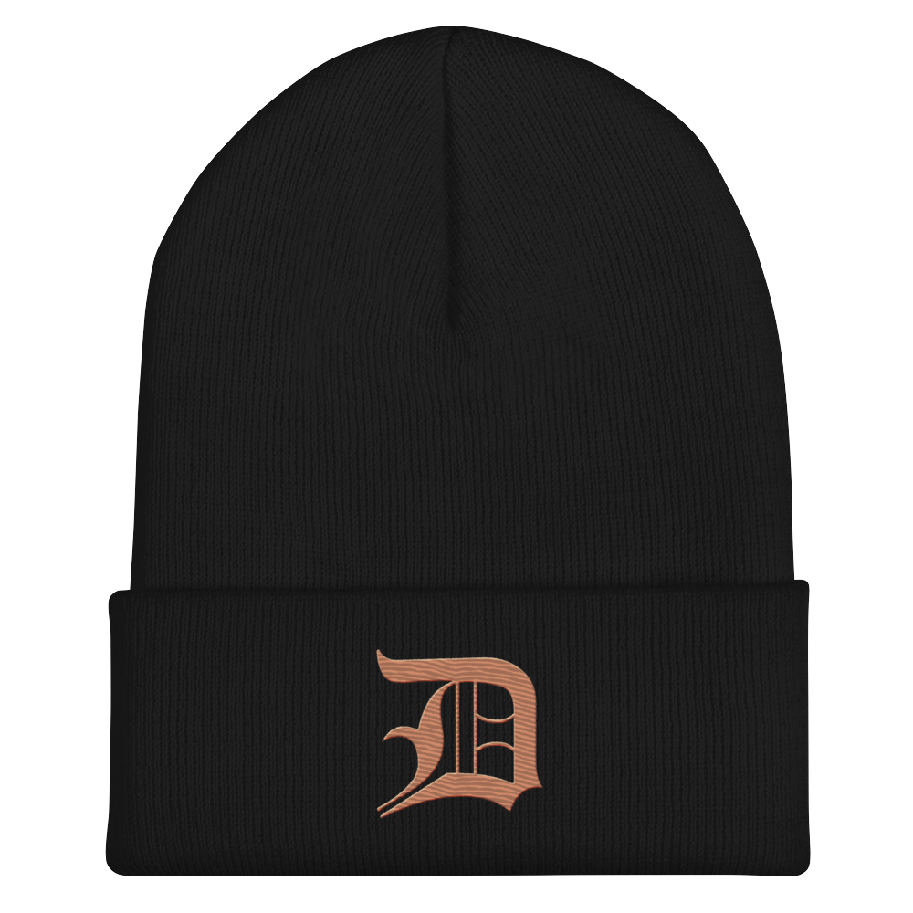 Detroit 'Old English D' Cuffed Beanie (Copper)