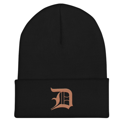 Detroit 'Old English D' Cuffed Beanie (Copper)