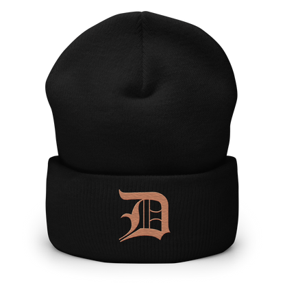 Detroit 'Old English D' Cuffed Beanie (Copper)