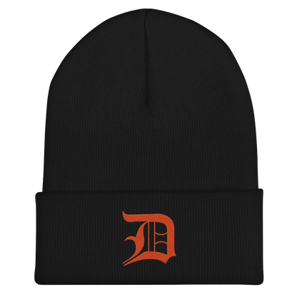 Detroit 'Old English D' Cuffed Beanie (Maple Leaf Orange)