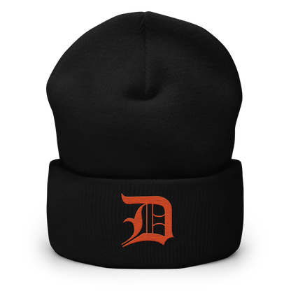 Detroit 'Old English D' Cuffed Beanie (Maple Leaf Orange)