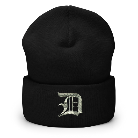 Detroit 'Old English D' Cuffed Beanie (Benjamins Edition)