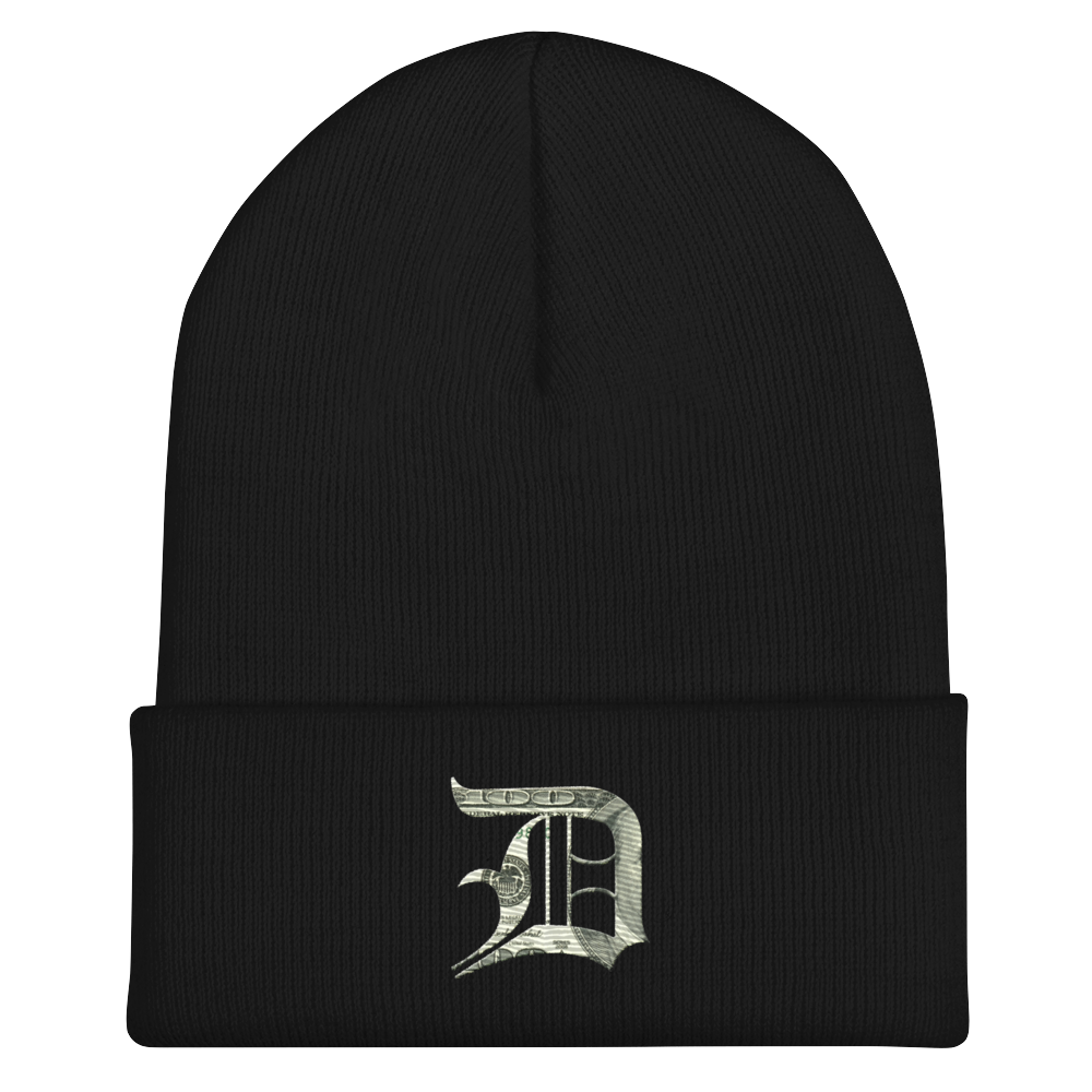 Detroit 'Old English D' Cuffed Beanie (Benjamins Edition)