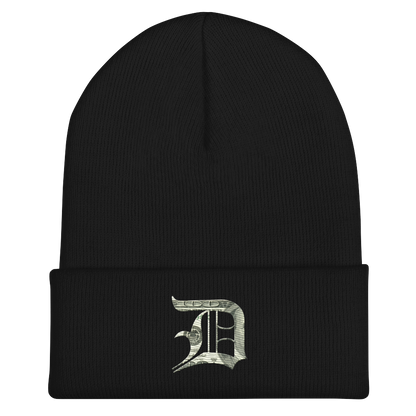 Detroit 'Old English D' Cuffed Beanie (Benjamins Edition)