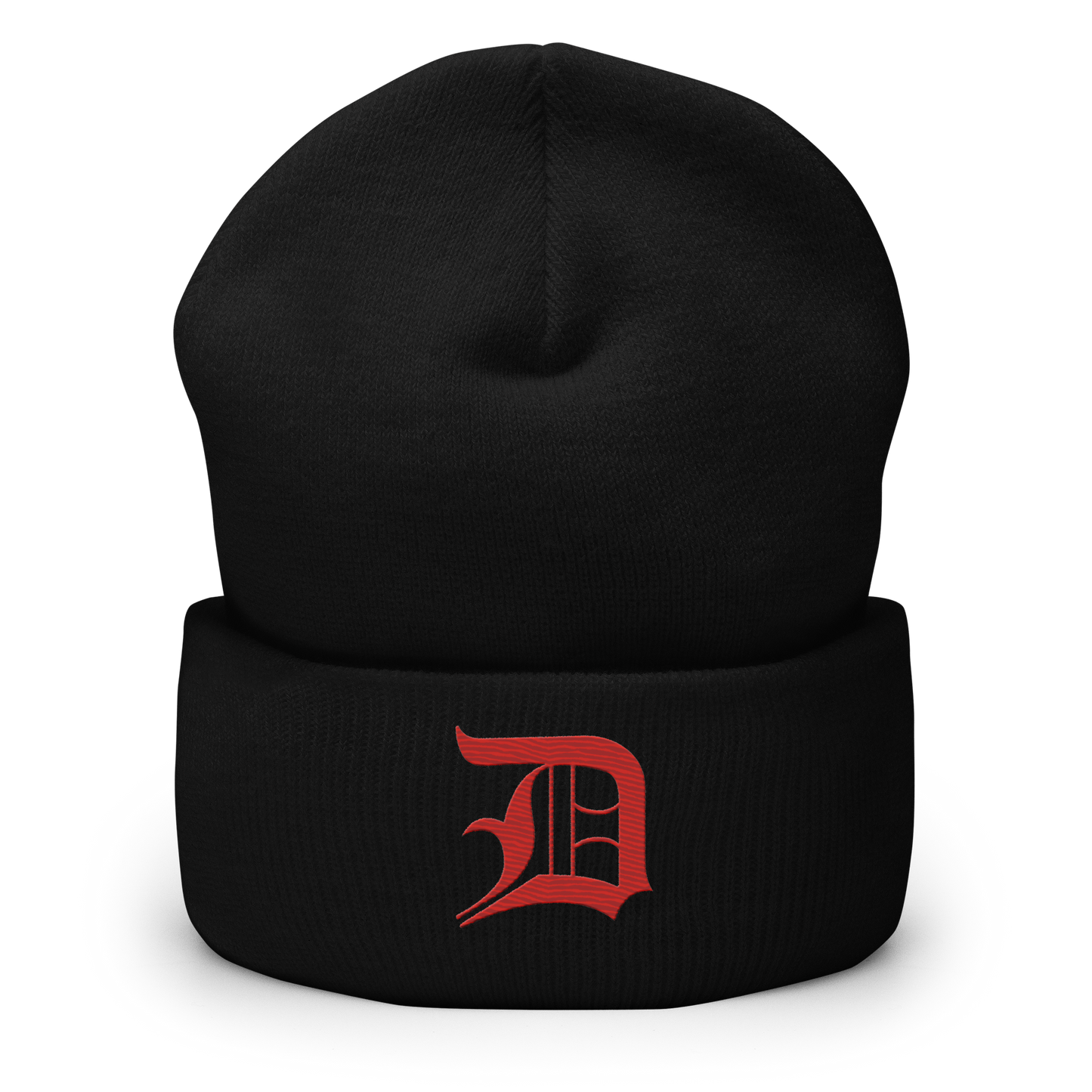 Detroit 'Old English D' Cuffed Beanie (Aliform Red)