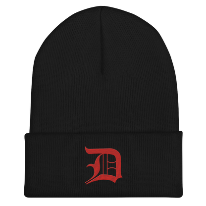 Detroit 'Old English D' Cuffed Beanie (Aliform Red)