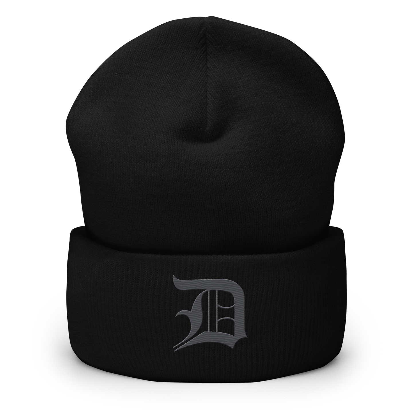 Detroit 'Old English D' Cuffed Beanie (Iron Ore Grey)