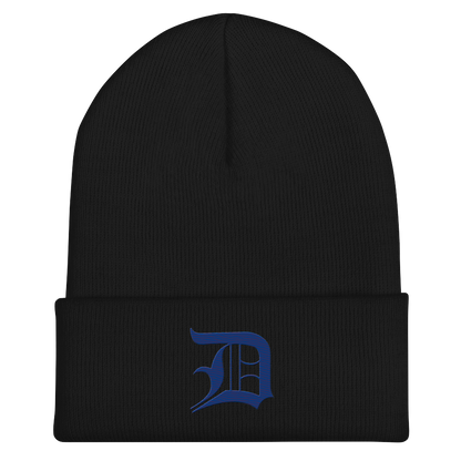 Detroit 'Old English D' Cuffed Beanie (Dearborn Blue)