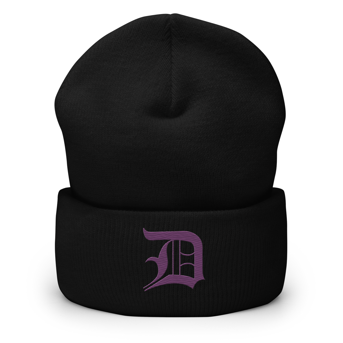 Detroit 'Old English D' Cuffed Beanie (Plum)