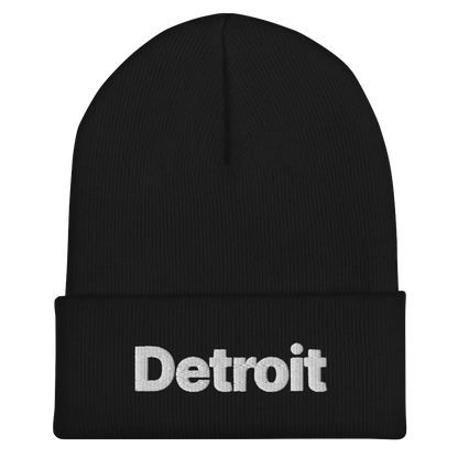 'Detroit' Cuffed Beanie (Small SUV Font)