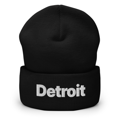 'Detroit' Cuffed Beanie (Small SUV Font)