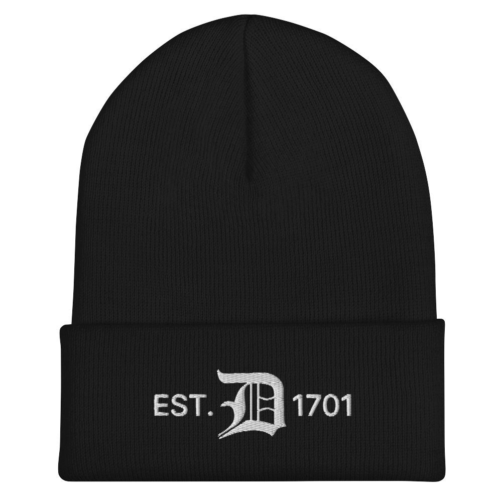 Detroit 'EST. 1701' Cuffed Beanie (w/ Old English 'D')