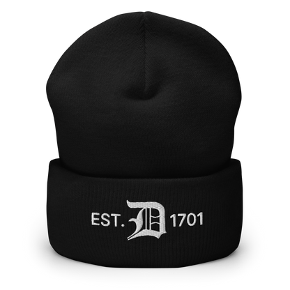 Detroit 'EST. 1701' Cuffed Beanie (w/ Old English 'D')