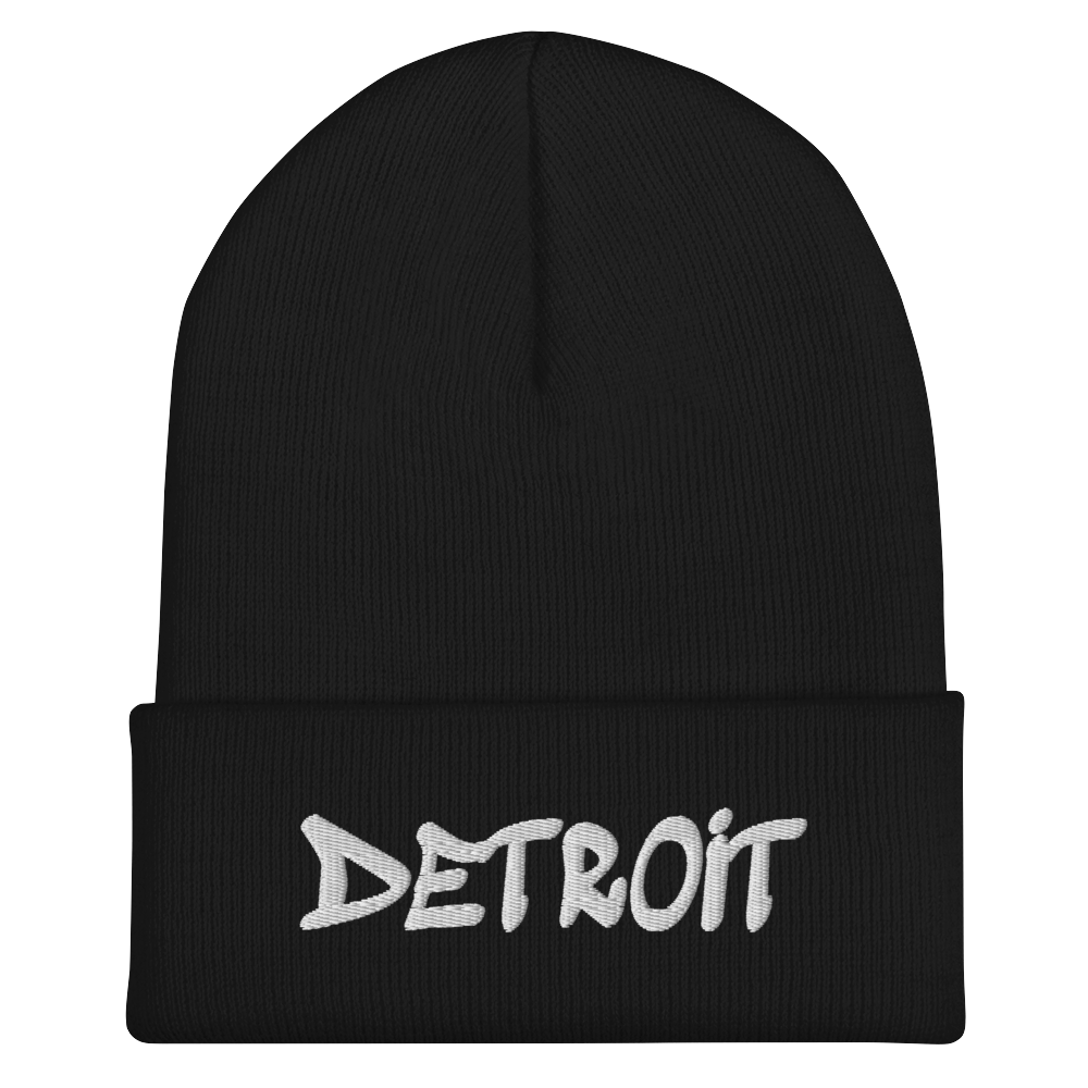 'Detroit' Cuffed Beanie (Tag Font)