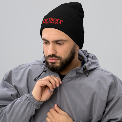 'Detroit Michigan' Cuffed Beanie (80s Teen Drama Parody)