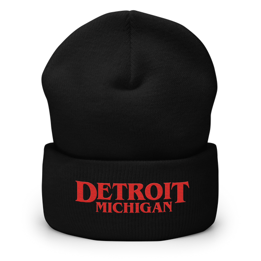 'Detroit Michigan' Cuffed Beanie (80s Teen Drama Parody)