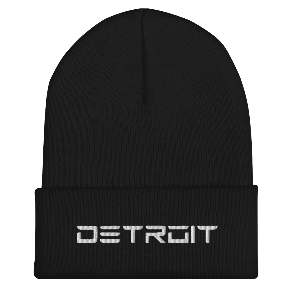 'Detroit' Cuffed Beanie (Electric Font)