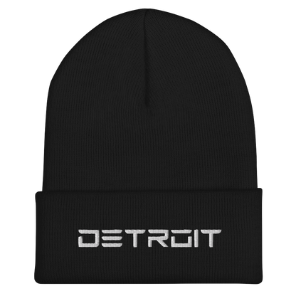 'Detroit' Cuffed Beanie (Electric Font)