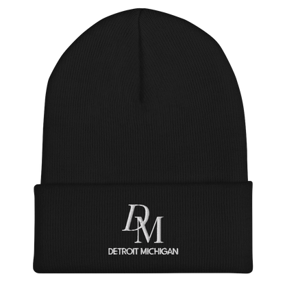 'DM Detroit Michigan' Cuffed Beanie (Luxury Goods Parody)