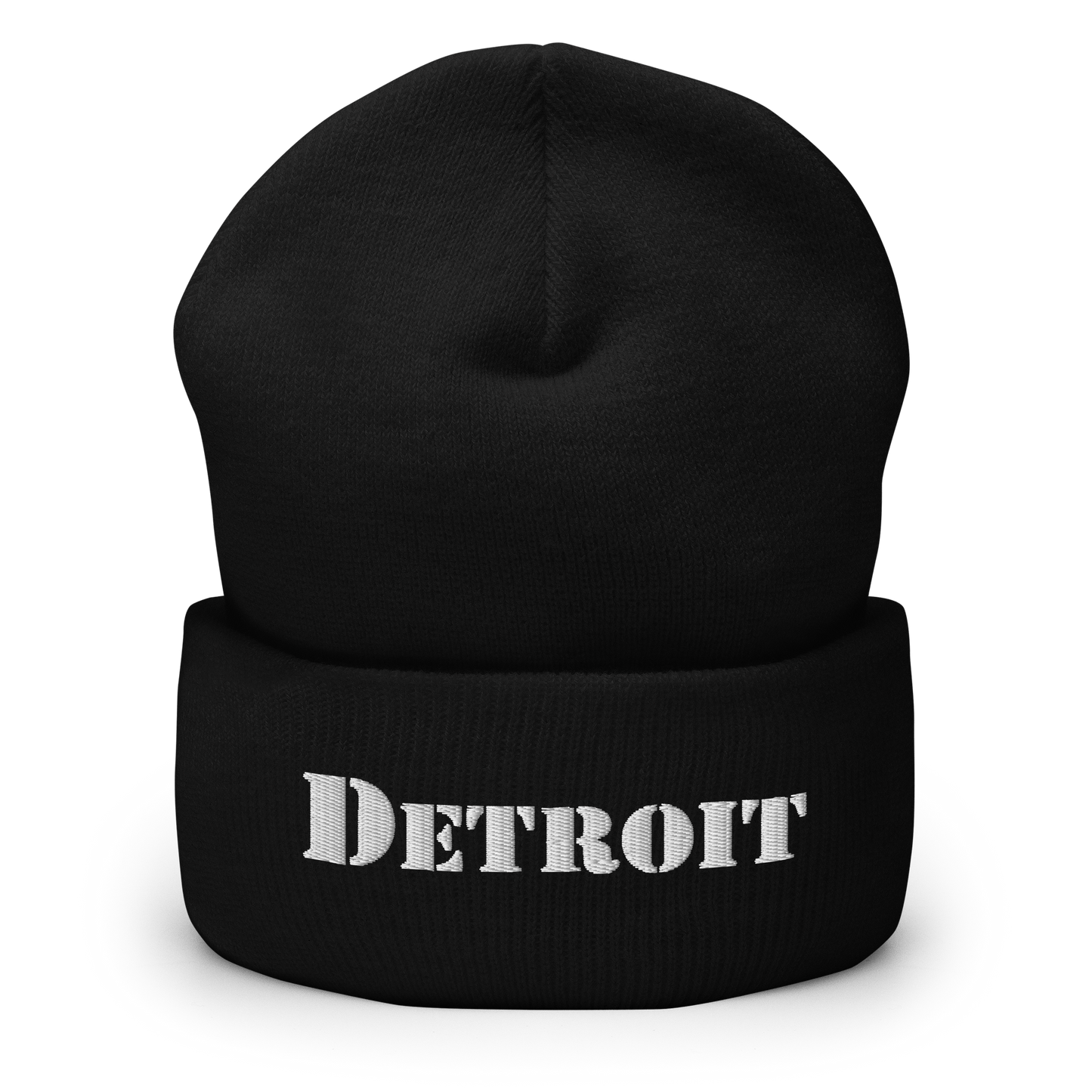 'Detroit' Cuffed Beanie (Army Font)