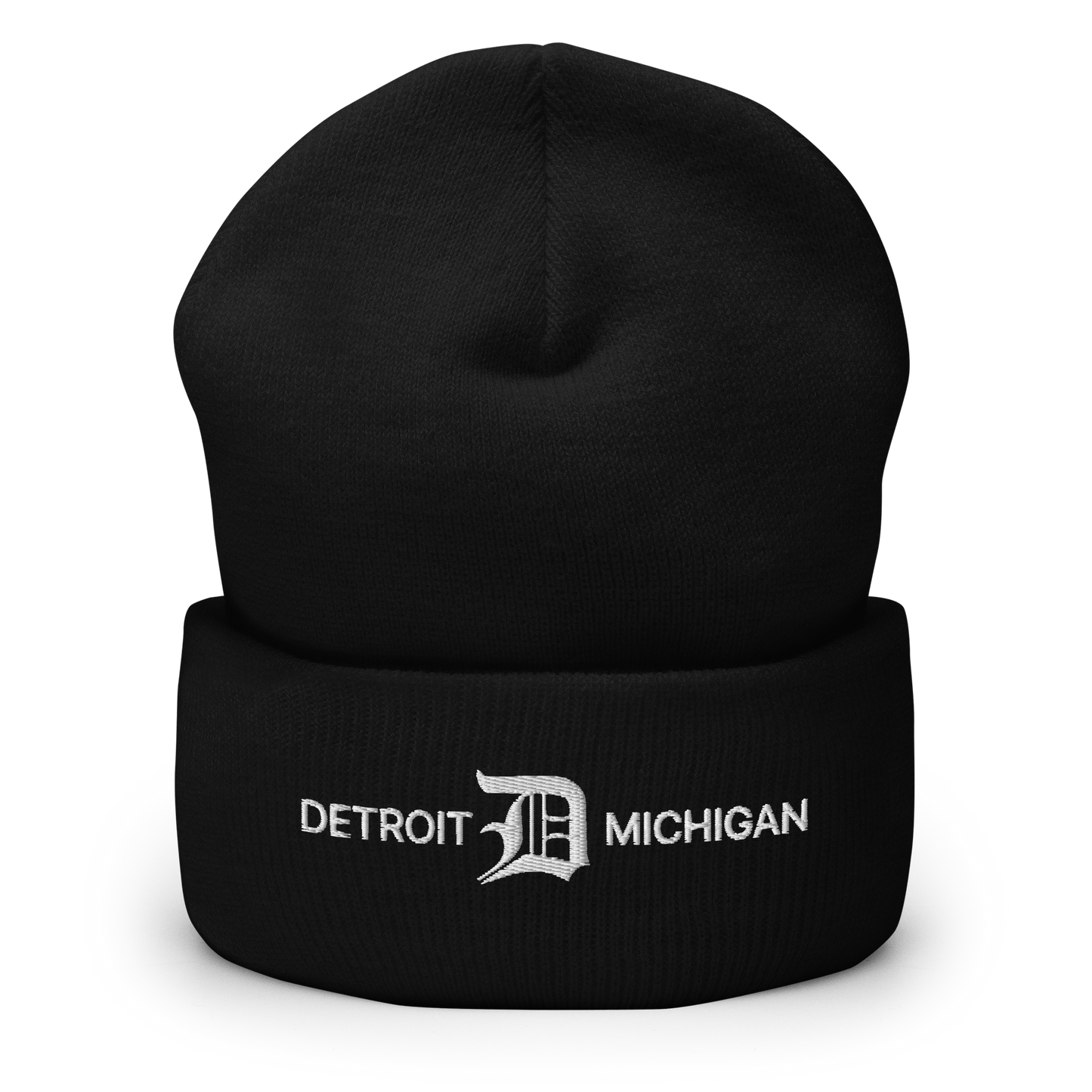 'Detroit Michigan' Cuffed Beanie (w/ Old English 'D')