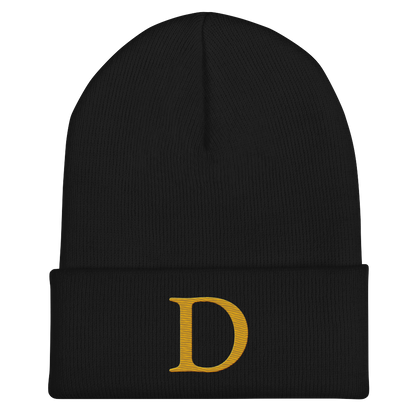 Detroit 'Old French D' Cuffed Beanie (Gold)