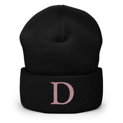 Detroit 'Old French D' Cuffed Beanie (Cherry Blossom Pink)