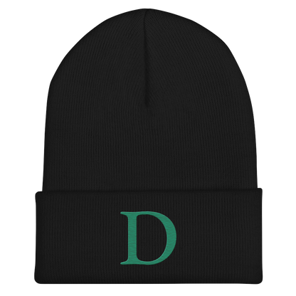 Detroit 'Old French D' Cuffed Beanie (Emerald Green)