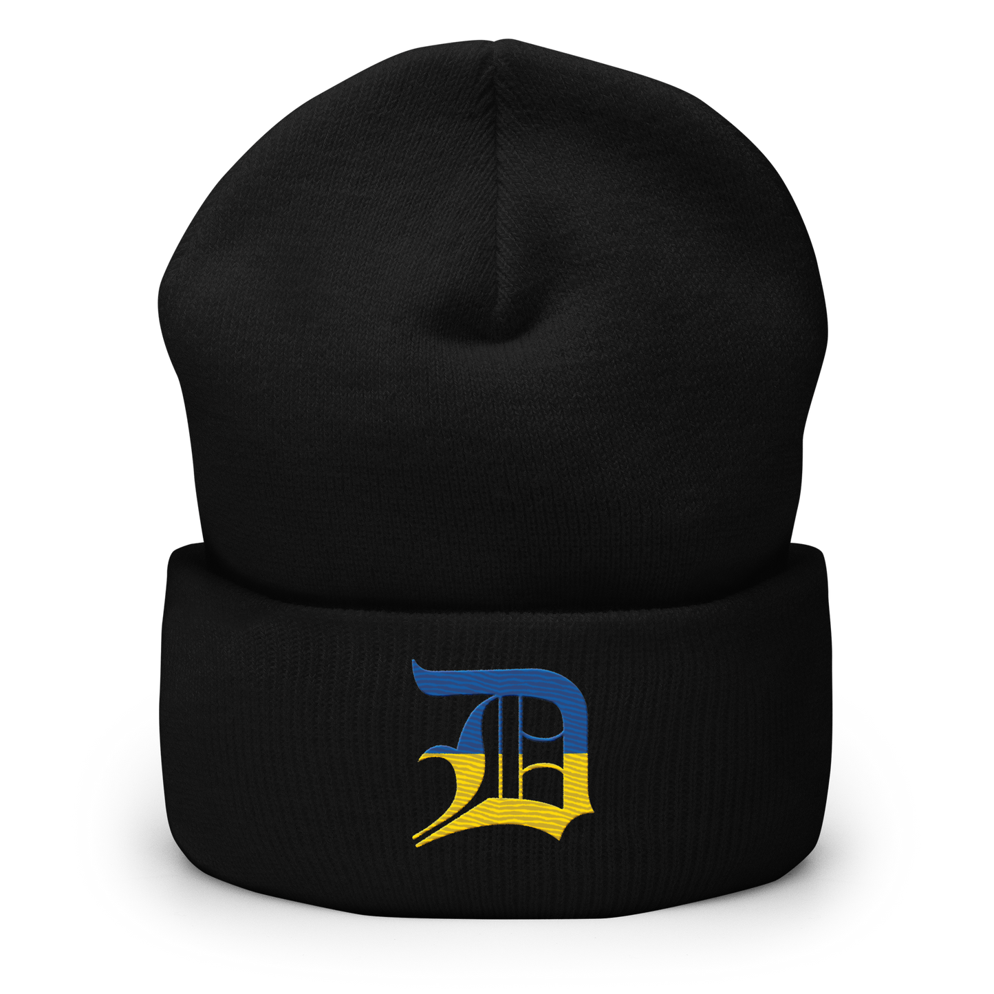 Detroit 'Old English D' Cuffed Beanie (Ukraine Edition)