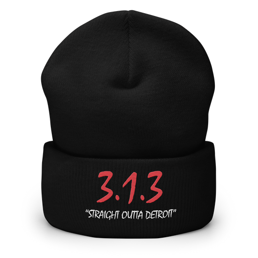 '313 Straight Outta Detroit' Cuffed Beanie