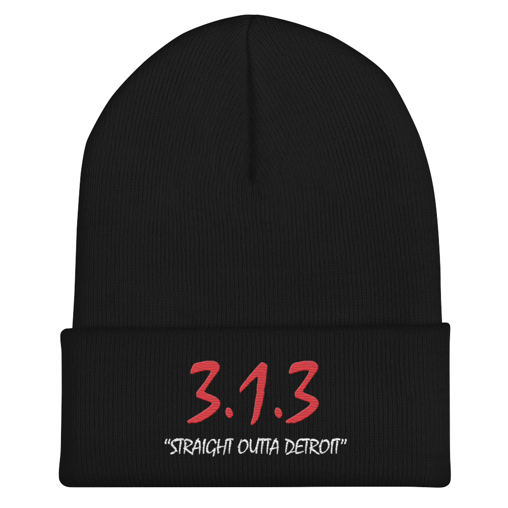 '313 Straight Outta Detroit' Cuffed Beanie