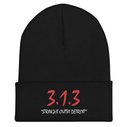 '313 Straight Outta Detroit' Cuffed Beanie