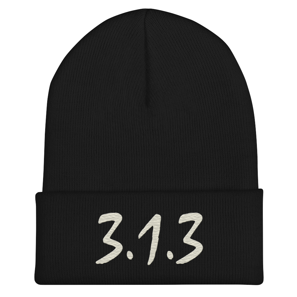 Detroit '313' Cuffed Beanie (Compton Font) | Ivory White