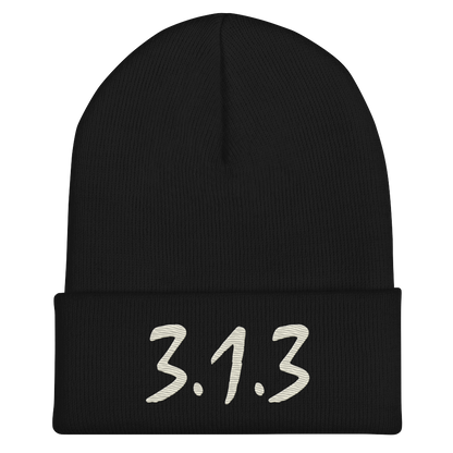 Detroit '313' Cuffed Beanie (Compton Font) | Ivory White