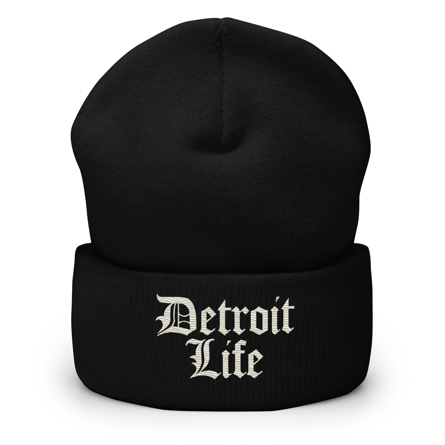 'Detroit Life' Cuffed Beanie | Ivory White