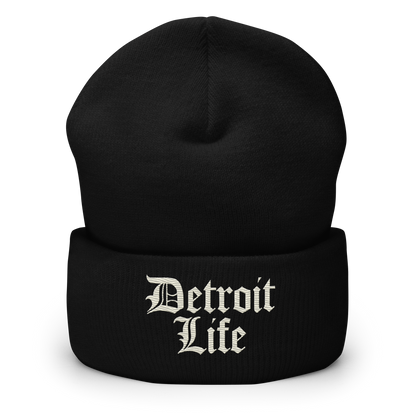 'Detroit Life' Cuffed Beanie | Ivory White