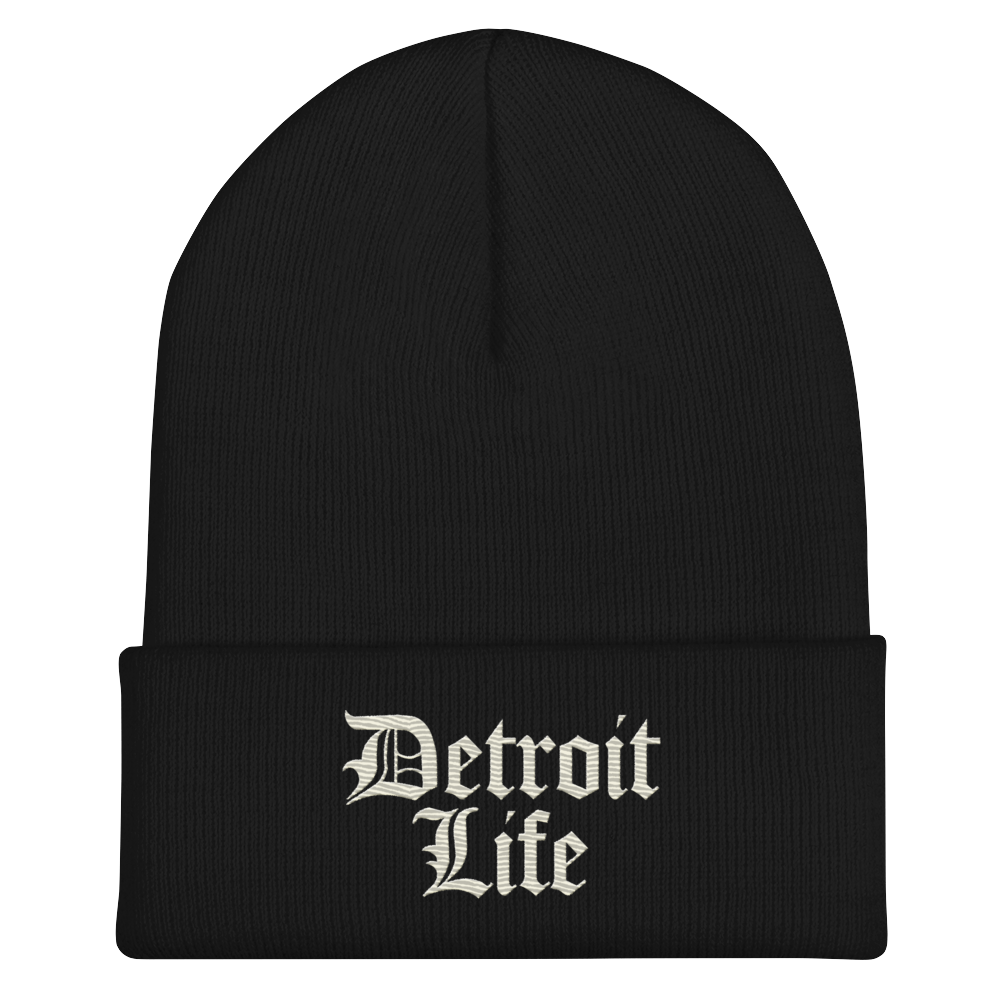 'Detroit Life' Cuffed Beanie | Ivory White