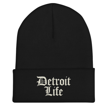 'Detroit Life' Cuffed Beanie | Ivory White