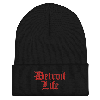 'Detroit Life' Cuffed Beanie | Aliform Red