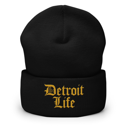 'Detroit Life' Cuffed Beanie | Gold