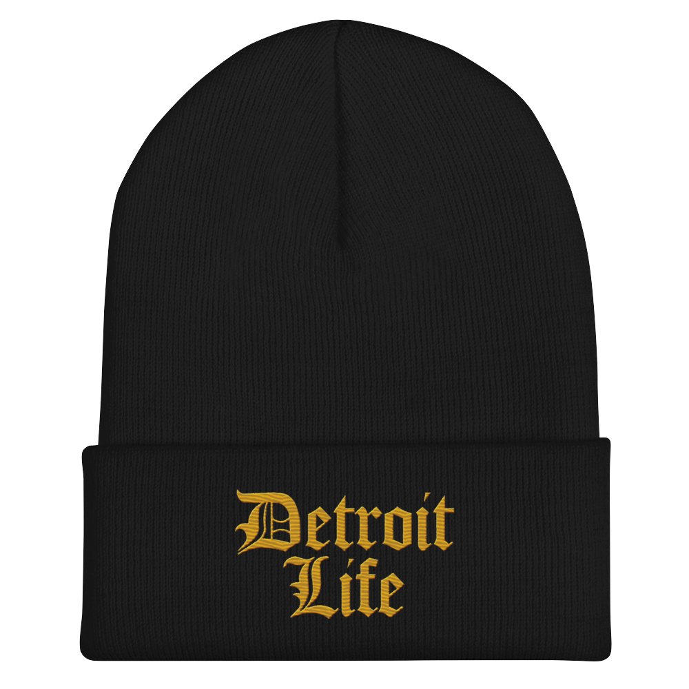 'Detroit Life' Cuffed Beanie | Gold