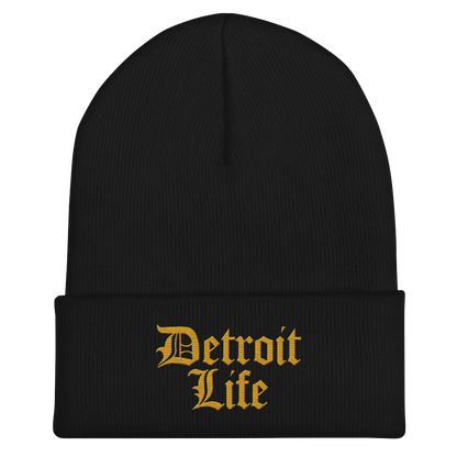 'Detroit Life' Cuffed Beanie | Gold