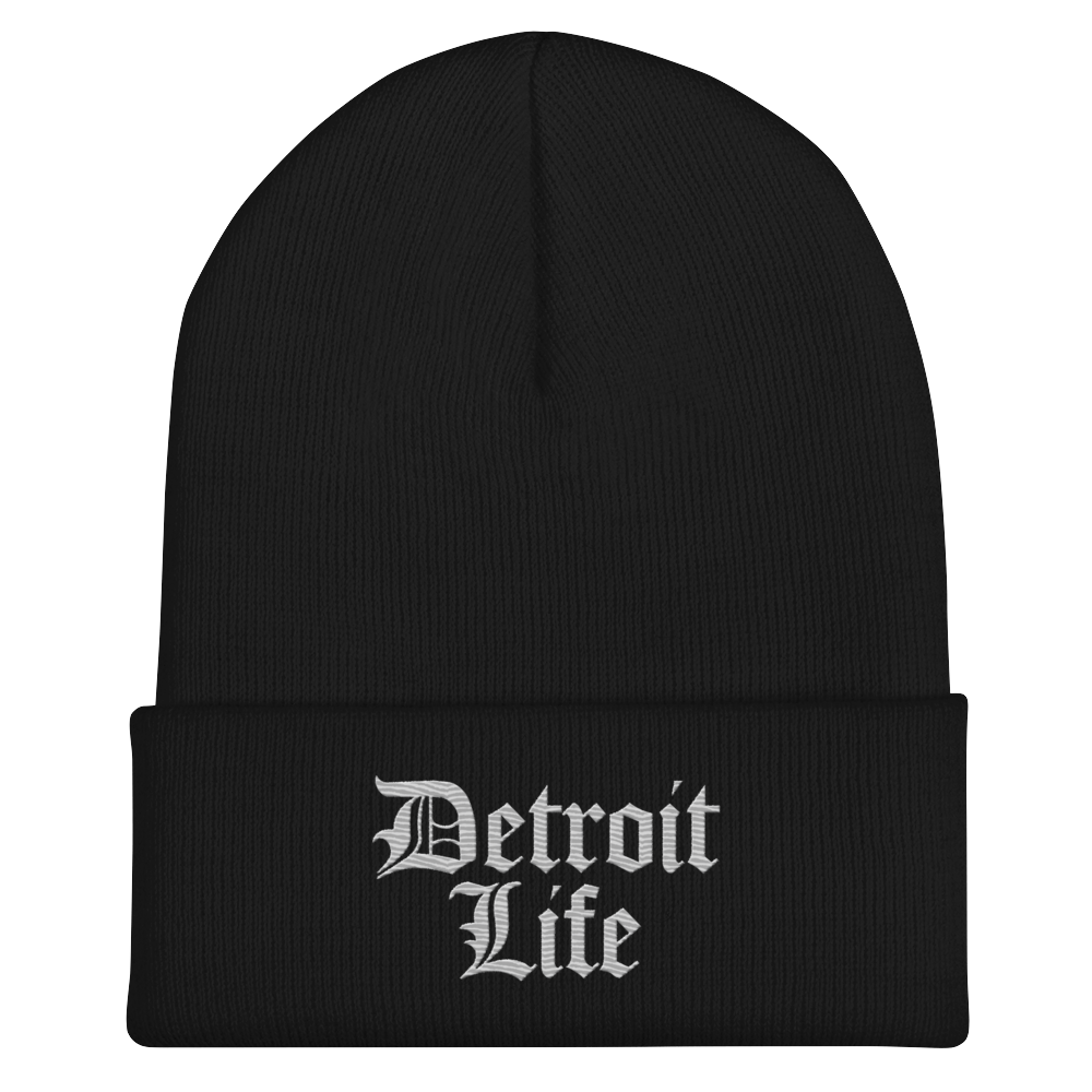 'Detroit Life' Cuffed Beanie | Platinum